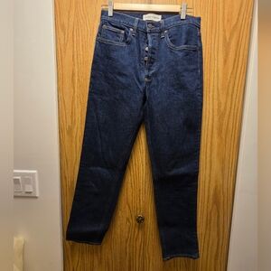 Aritzia Women's Dark Blue Straight Jeans